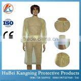 PP Nonwoven Yellow Disposable Isolation Gown thumbnail-3