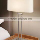 Oval Fabric Shade Satin Nickel Table Lights