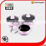 Aluminum Nonstick Stock Pot Kitchen Cookware Sets With Glass Lid thumbnail-1