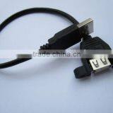 USB 2.0 A Male to A Female Panel Mount Mounting Screw Lock Extension Cable thumbnail-5
