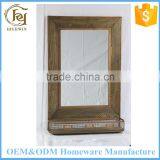 Wooden Decorative Wall Mirror Frame With Holder Racks thumbnail-1