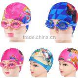 Cute Cartoon Kids children boys girls Lycra fabric swimming cap bathing cap