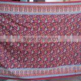 Red Color Printed Quilts / Cotton Voile Soft Quilts Cover / Sanganeri Printed Indian Quilts thumbnail-1