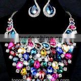 Multicolour Rhinestone Women Jewelry Set in Latest Design/wedding Necklace and Earring Sets thumbnail-3