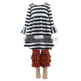 2016 Kaiyo Fall Boutique Girl Clothing Stripe Ruffle Dress & Stripe Ruffle Pants Halloween Outfits for Girls Oem Service Clothes thumbnail-1