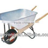 Zinc Coat Contractor Steel Wheelbarrow With Wood Handle