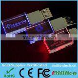 Led Crystal USB Stick 2GB With Custom Logo Name Promotional