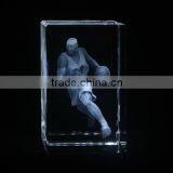2016 Hot Sale 3d Engraved Basketball Player Crystal Cube