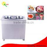 Thailand Style Double Pans Roll Fry Ice Cream Machine
