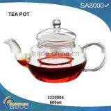 TP004(400ML),heat Resistant Clear Glass Teapot thumbnail-1