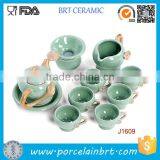 High Quality Green Ceramic Tea Set 13pcs
