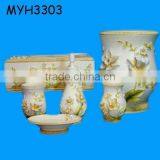Lily Flowers Theme Polyresin Bathroom Set thumbnail-1