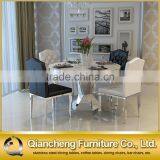 Luxury Granite Top 48 Inch Round Dining Table With Stainless Steel thumbnail-2