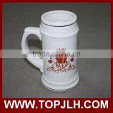 Logo Custom Non-disposable Ceramic Beer Mug 22oz Cup White Mug thumbnail-3