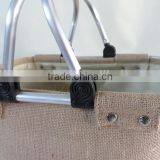 Collapsible Jute Fabric Laundry Basket With Removable Handles thumbnail-4