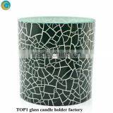 Green Mercury Glass Pillar Christmas Candle Holder thumbnail-6