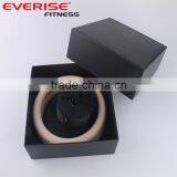 Nylon Strap Crossfit Wooden Training Gymnastic Rings with Black Box