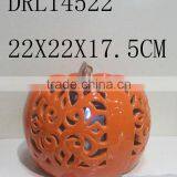 Hollow Pumpkin Ceramic Lantern Festival Holloween Decorations thumbnail-1
