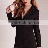 Best Selling Ladies Black Woven Formal Blazer Wholesale thumbnail-2