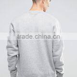 2016 High Quality Custom Long Sleeve Without Hood Crew Neck Grey Men's 80% Cotton 20% Polyester Casual Pullover Sweatshirt thumbnail-2