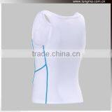 Polyester Summer Running Compression Tank Top, Tatto Compression Garments, Elastic Sleeveless Rash Guards thumbnail-5