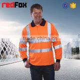 Mens Long Sleeve Reflective Safety Polo T Shirts New Design Hi Vis Polo Shirt thumbnail-1