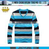 Striped Body Fit T-shirts for Men V-neck thumbnail-1