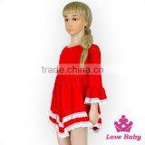 Christmas Dress Girl Clothes With Tassel Application Long Sleeve Children Dress Ball Gown Red thumbnail-3