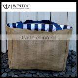 Eco-Friendly Nautical Anchor Market Burlap Tote Bag thumbnail-2
