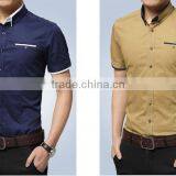 Wholesale Walson D46513a 2015 Fashion Mens Shirts Summer Plain Dress Shirts for Men's Apparel thumbnail-3