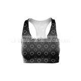2017 Black Hearts Patterned Fitness Compression Bra thumbnail-1