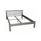 Silver Bedroom Full Size Metal Beds , 1.2 mm Iron Double Size Bed Frame