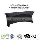 Table With Fitted Stretch Table Cover and Rectangle Tablecloth