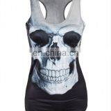 Top fashion simple design lady horror skull rock T-shirt