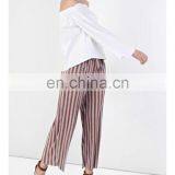 European and American Style Female Cold Shoulder Rib Top, White Blouse 2017 thumbnail-3