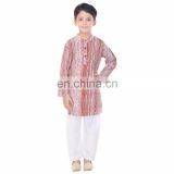 Soundarya high quality cotton printed kurta and payajama set for boys