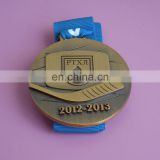 3D vintage gold tone ribbon medal/championship metal award medal