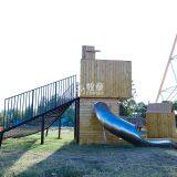 Special Design Children Slide for Theme Park Wooden Outdoor Playground With Stainless Steel Slide thumbnail-2
