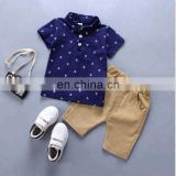 Customized fashion kids baby boy clothing set