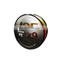 Hot Sale PE Line 9 Stands 100m 500m Weaves Super 9 Colors Stock JOF PE Wire Braided Fishing Line 300m