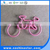 Novelty red color bike clip by PET coated iron wire
