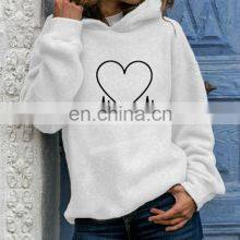 Wholesale Customization Women's Sweater Casual and Comfortable Long Sleeve Printing Hooded Loose Movement thumbnail-5