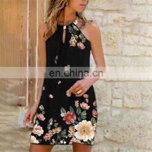 Manufacturers Wholesale Women's Short Sleeve Casual Printed Pocket Dress Women's Clothing thumbnail-4