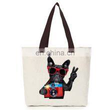 Womens Canvas Cotton Cool Dog Shoulder Shopping Hand Bag thumbnail-5