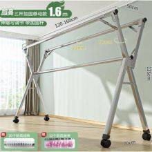 Stainless Steel X Type Floor Folding Retractable Drying Rack Household Balcony Drying Rack thumbnail-5
