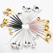 Factory Direct Sell Cheap Price Set of 4 Pieces Blue Silver Color 304 Stainless Steel Cutlery Set for Hotel Bar Restaurant thumbnail-5