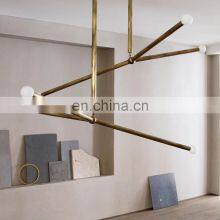 Modern European and American Family Hotel Decoration Lighting Brass Metal Industrial Style Arrow Large Linear Chandelier thumbnail-2