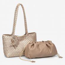 Handwoven Large Capacity Tote Bag Gun Gun Slung Across Body PU Material Vintage Style Shoulder Bag for Daily Use thumbnail-1