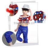 New Sequined Jazz Hip Hop Dance Costumes Stage Performance Clothing Boys and Girls Holiday Show Kids Hip Hop Wear Top +Pant thumbnail-6