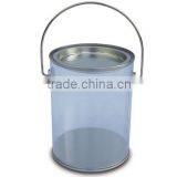 Candy Bucket With Clear Body Metal Lid With Handle thumbnail-1